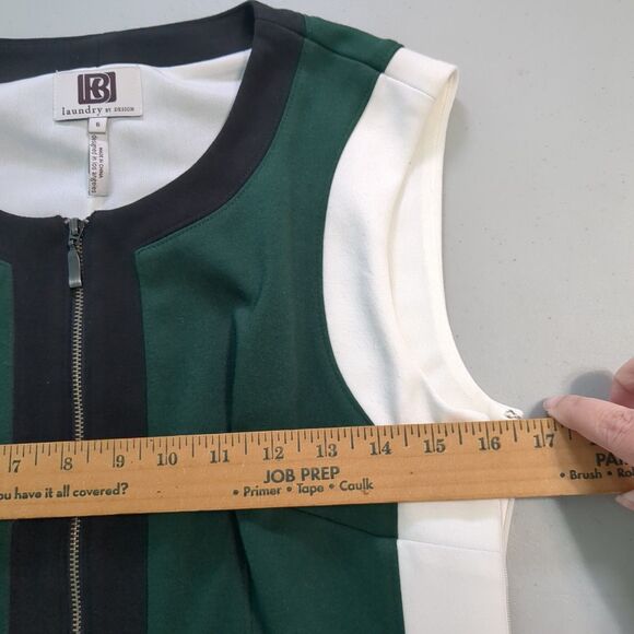 Laundry by Design Women green black Casual Dress 6 front zipper detailing - Picture 3 of 6